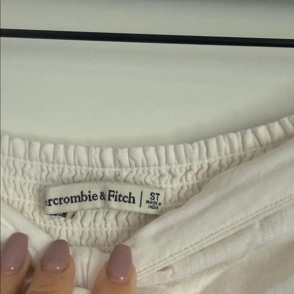 Abercrombie & Fitch Strapless White Dress with Bow Size Small Tall